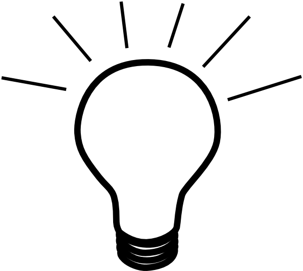 600x537 Bulb Clipart Black And White
