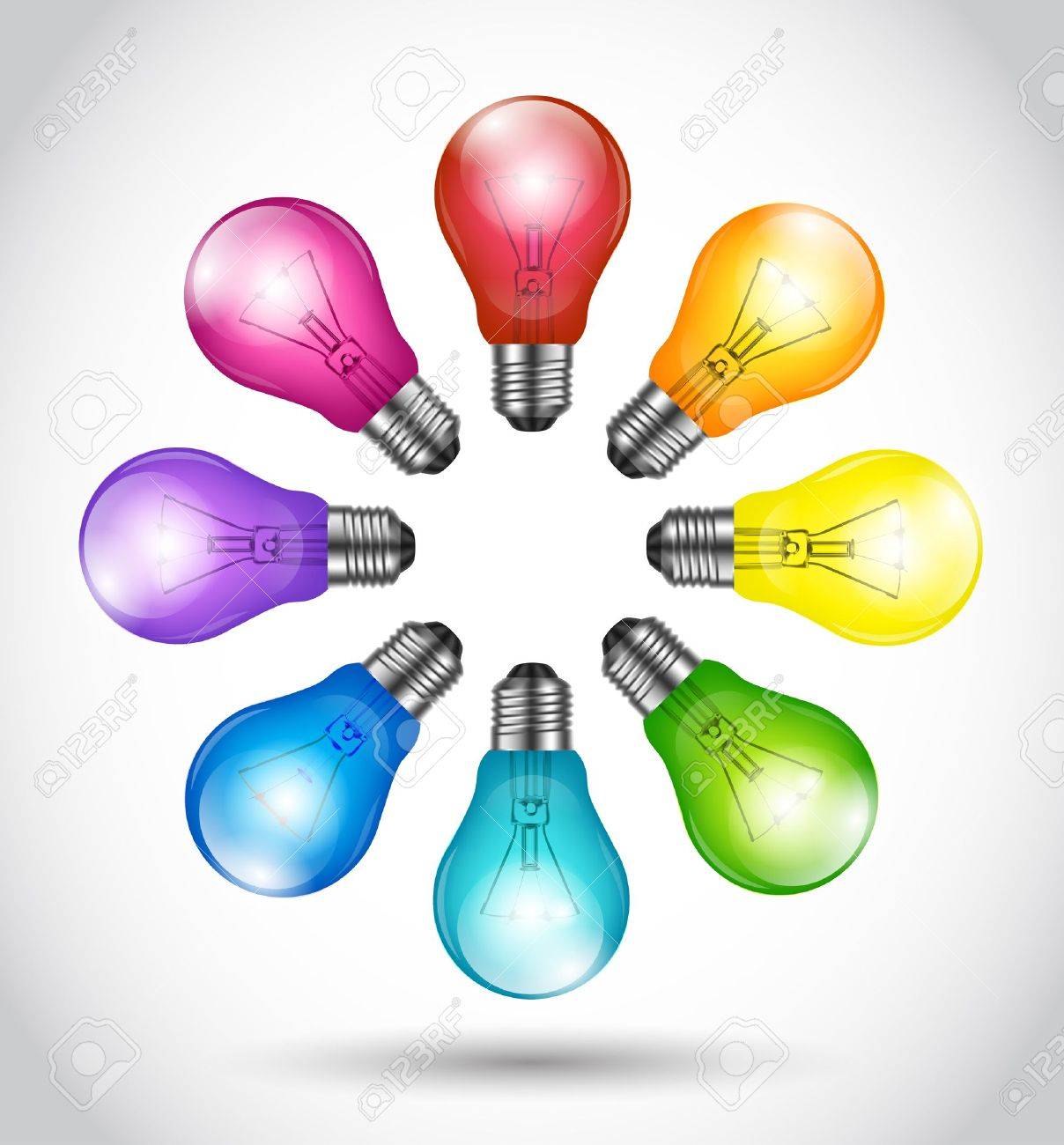 1208x1300 Colorful Background Creative Idea Light Bulbs Royalty Free