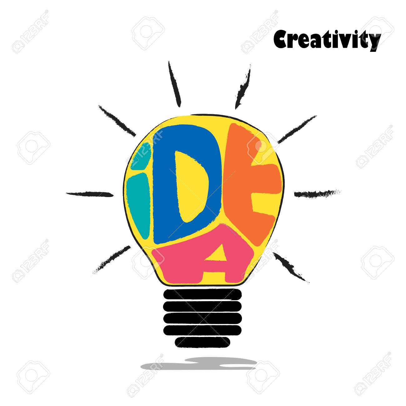 1300x1300 Light Bulb Sketch With Concept Of Idea. Royalty Free Cliparts