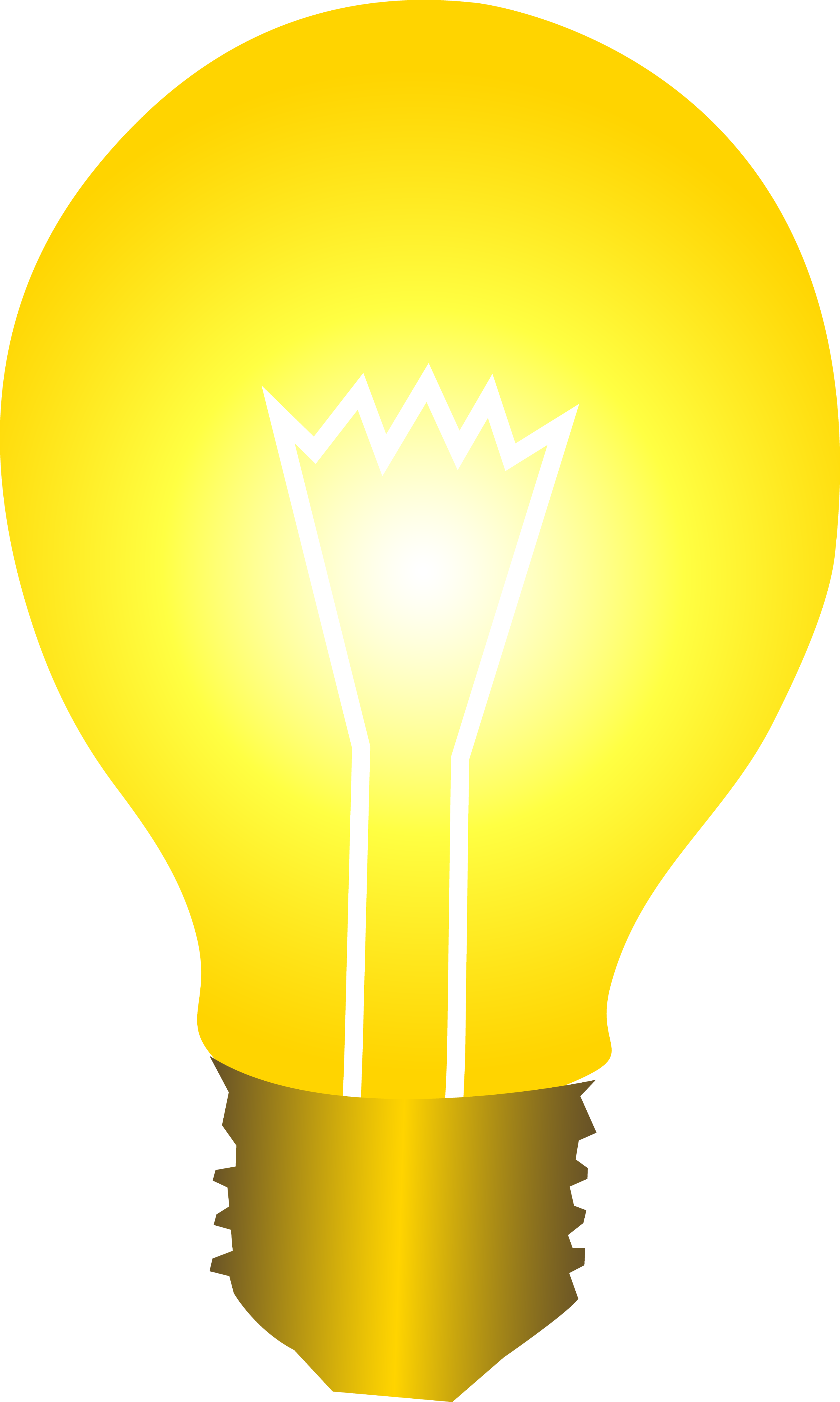 2997x5000 Bright Yellow Idea Light Bulb Free Clip Art