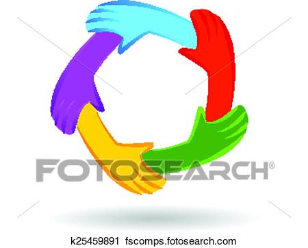 450x362 Clipart Of Teamwork Unity Hands Logo Identity K25459891