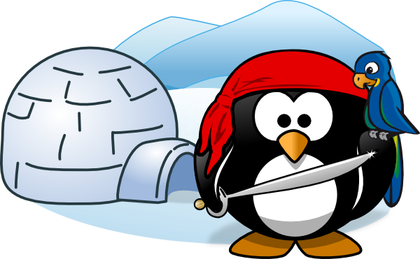 600x371 Penguin Pirate With Igloo Clip Art