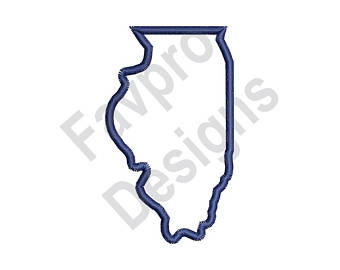 340x270 Illinois Outline Map Etsy