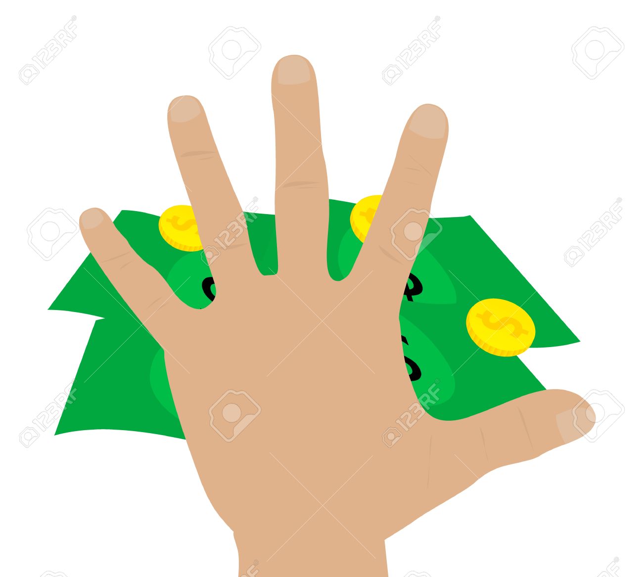 1300x1167 Illustration Of A Hand Grabbing Money Royalty Free Cliparts