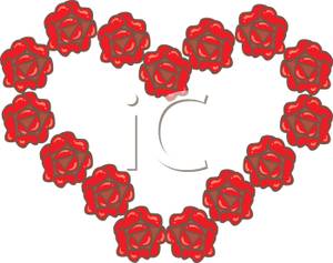 300x237 Art Image Red Roses In A Heart Shape