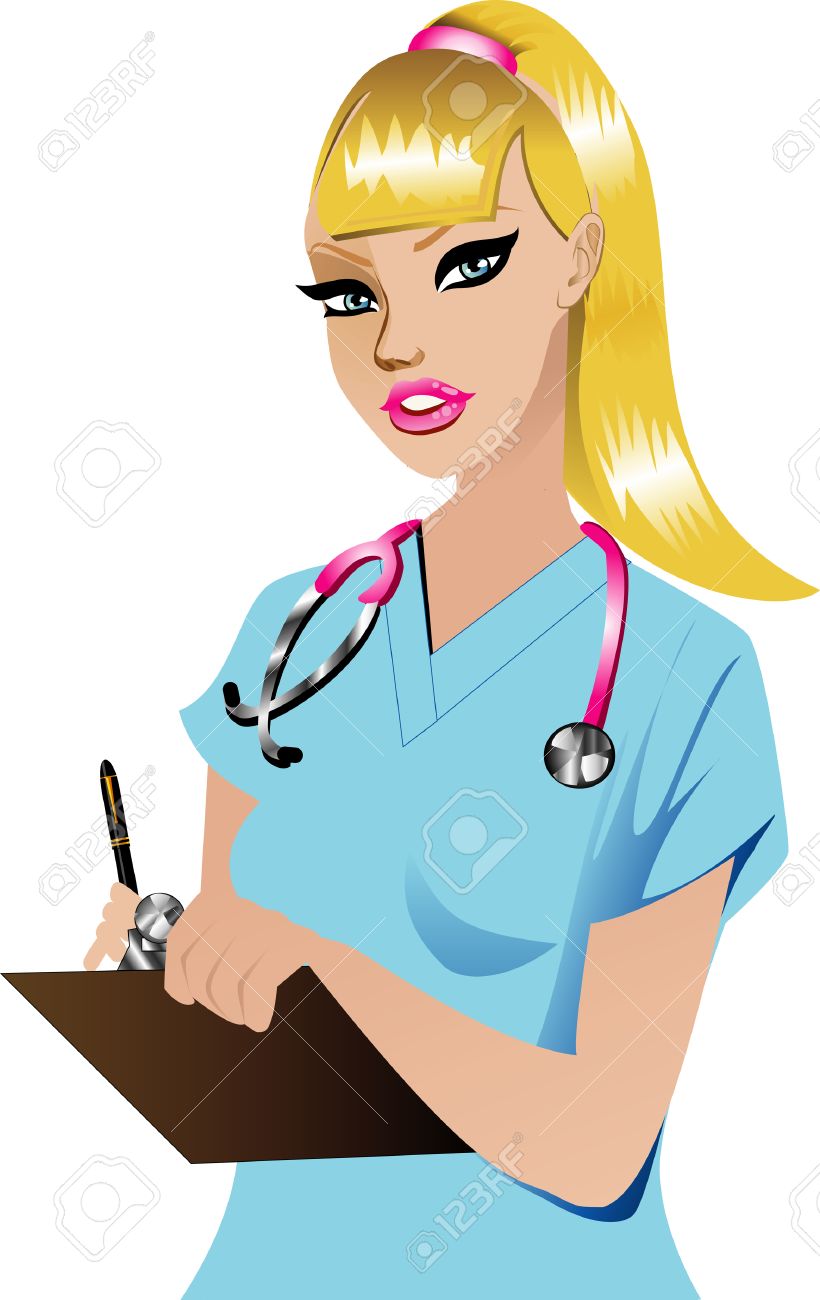 820x1300 Illustration Of A Blond Woman Nurse Royalty Free Cliparts, Vectors