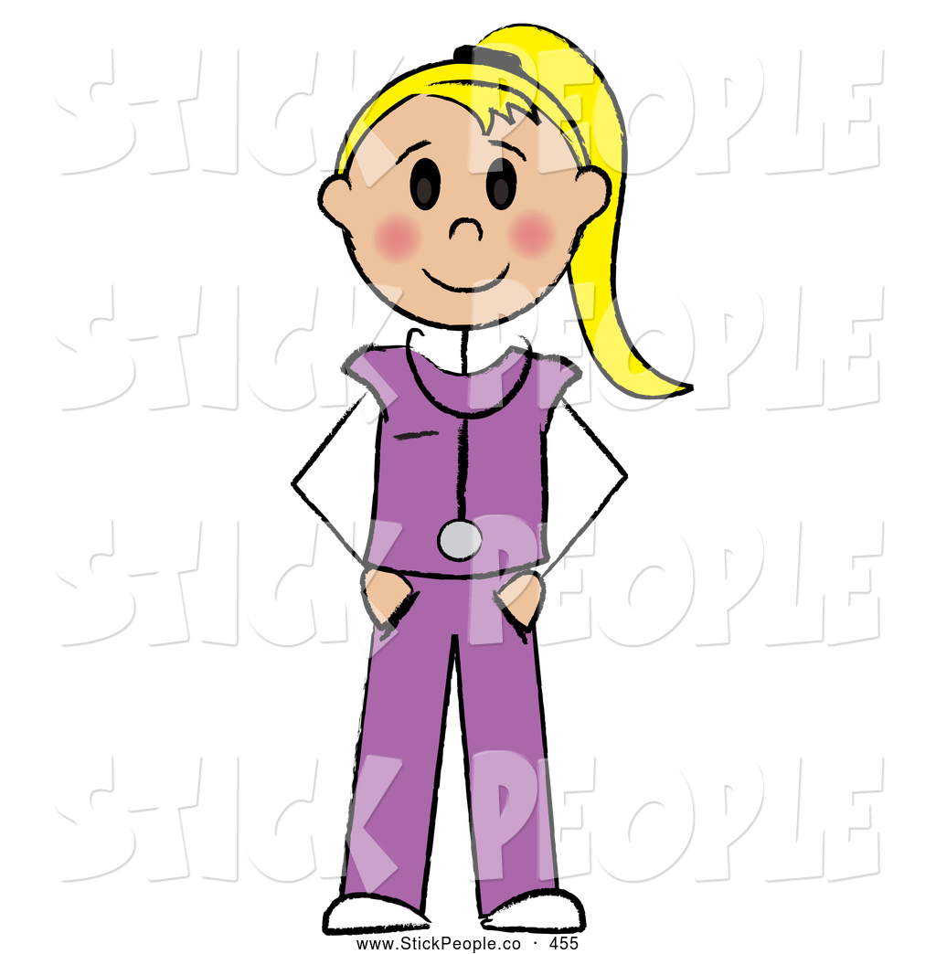 1024x1044 Vector Graphic Of A Grinning Friendly Blond Caucasian Stick Doctor