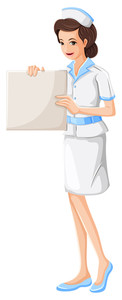 122x300 Black And White Illustration Of A Nurse. Royalty Free Stock Image