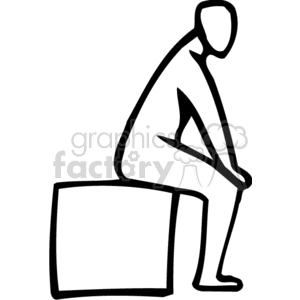 300x300 Royalty Free A Black And White Image Of A Person Tired Sitting