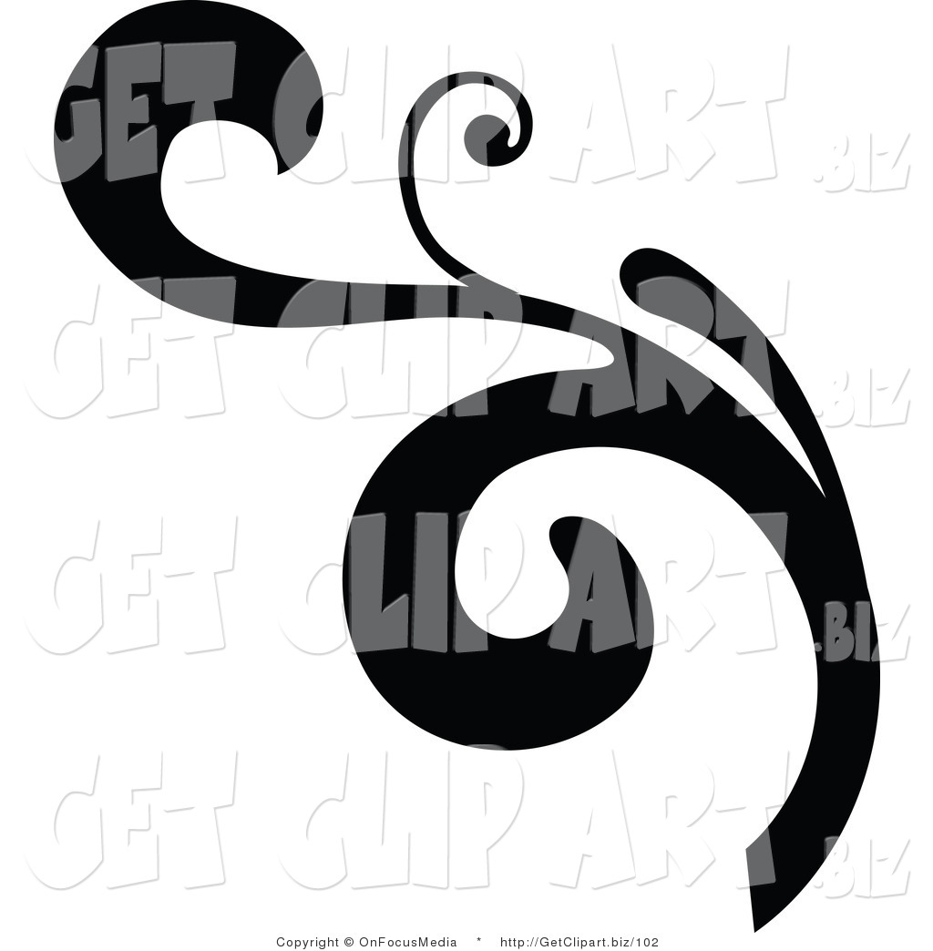 1024x1044 Clip Art Of A Silhouetted Black Elegant Leafy Scroll Design