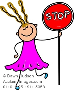 247x300 Image Of A Happy Little Girl Holding A Stop Sign