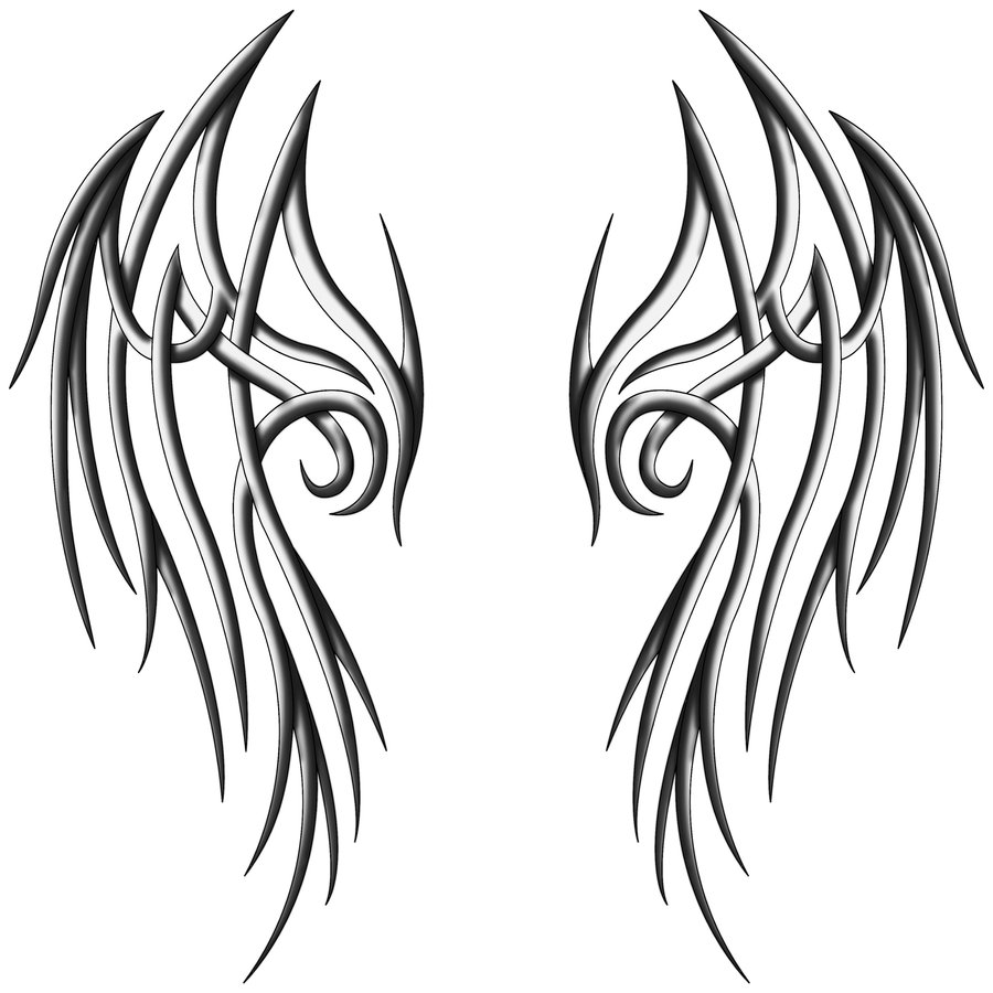 900x900 Tribal Angel Wings