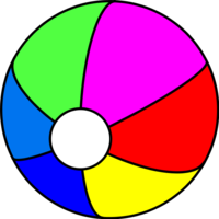 200x200 Beach Ball Vector Clip Art