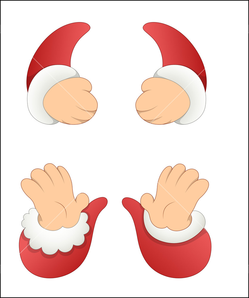 834x1000 Cartoon Santa Claus Hands Royalty Free Stock Image