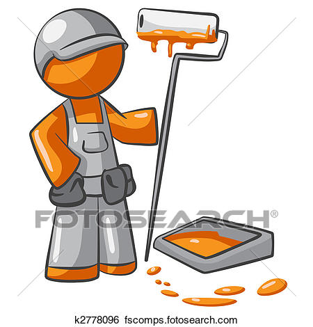 450x470 Stock Illustration Of Orange Man Painter K2778096