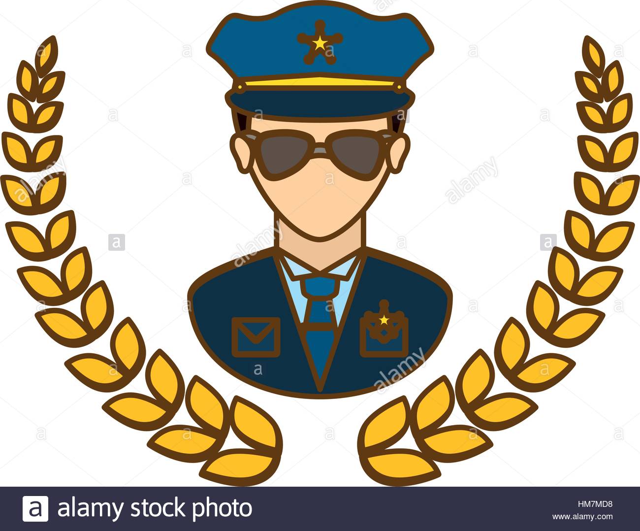 1300x1078 Gold Police Badge Icon Image, Vector Illustration Stock Vector Art