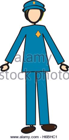 231x470 Police Officer Icon Image Design, Vector Illustration Stock Vector