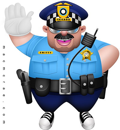 400x433 Cartoon Chicago Police Officer