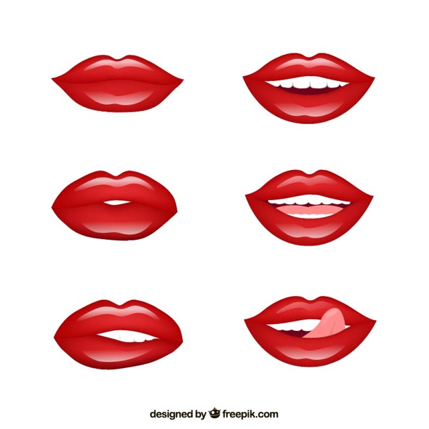 626x626 Red Lips Vector Premium Download