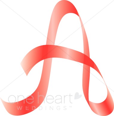 381x388 Letter A Clipart Pink Ribbon Alphabet