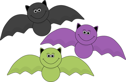 500x328 Colorful Halloween Bats Clip Art Image