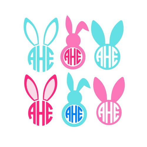 500x500 Bunny Clipart Monogram