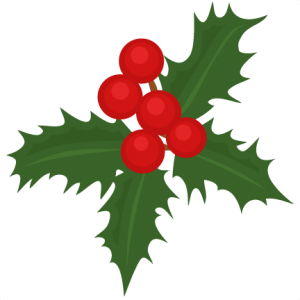 300x300 Christmas Holly Scrapbook Cut File Cute Clipart Files