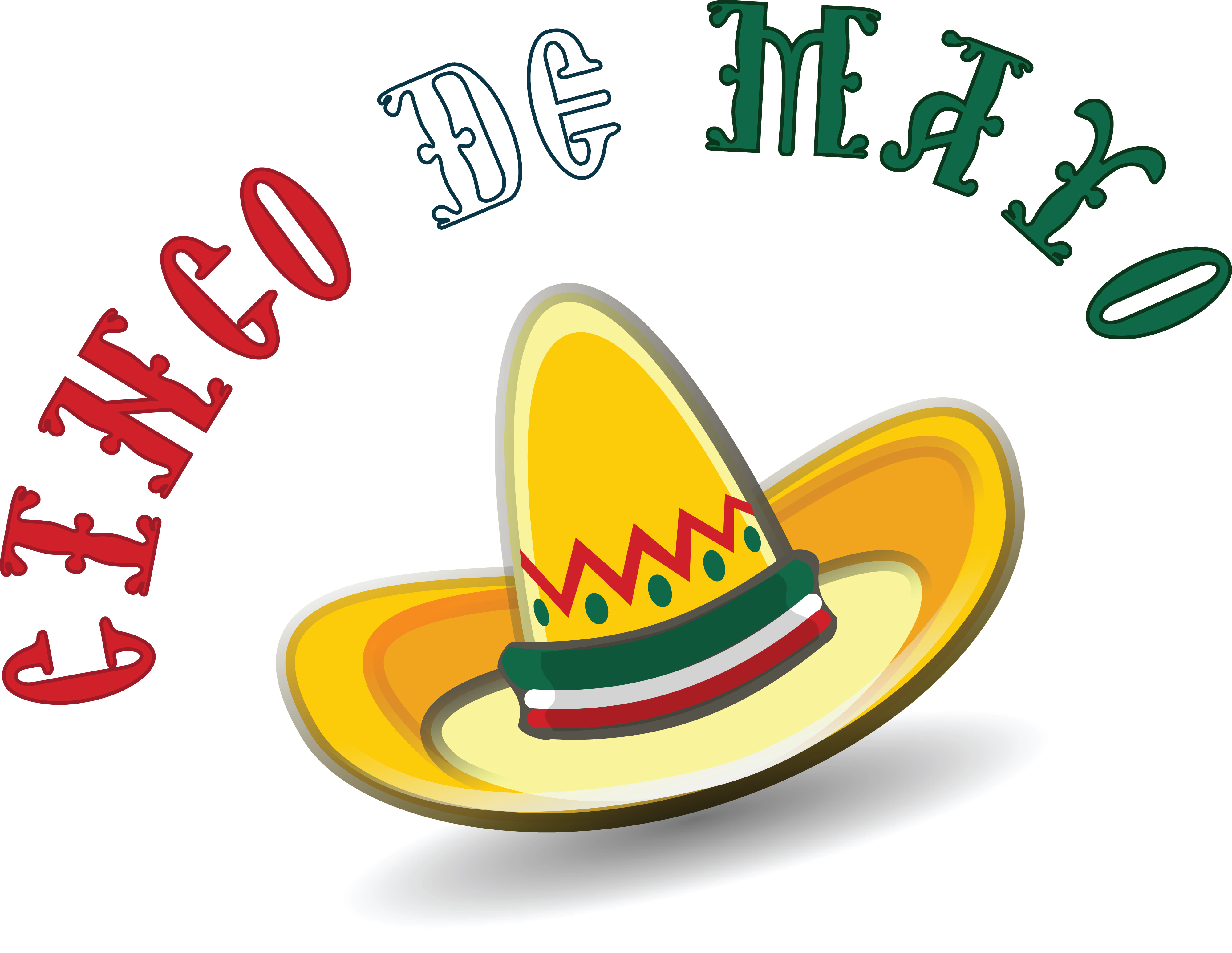 4000x3094 Clipart Of A Mexican Sombrero With Cinco De Mayo Text