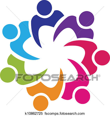 446x470 Clipart Of Teamwork Union People Logo Vector K10862725