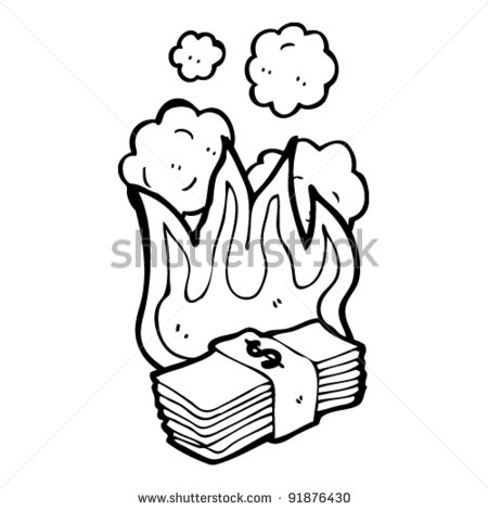 450x470 Burning Money Clipart