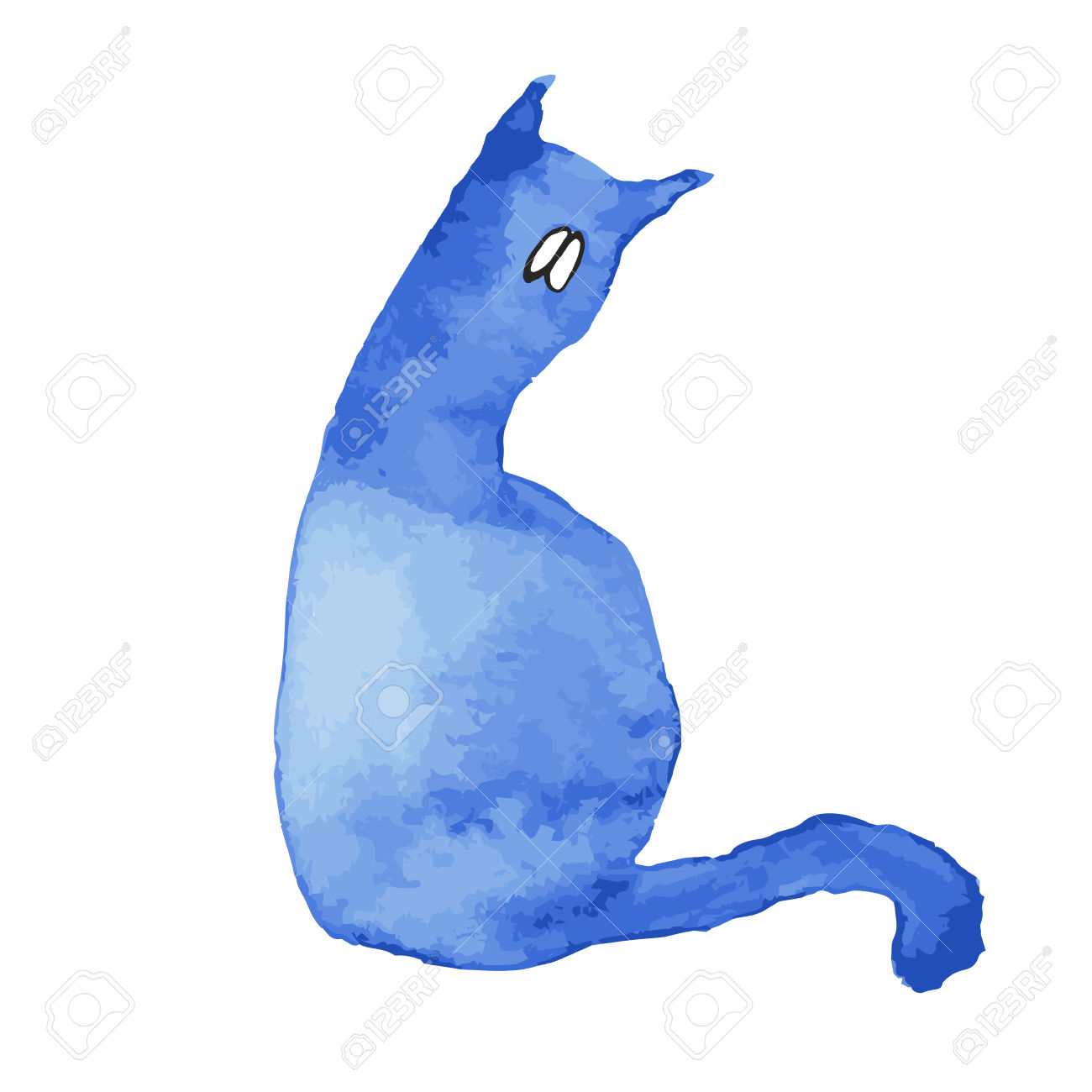 1300x1300 Blue Silhouette Cat Clipart