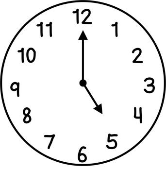 342x350 Clock Clipart 1 Hour