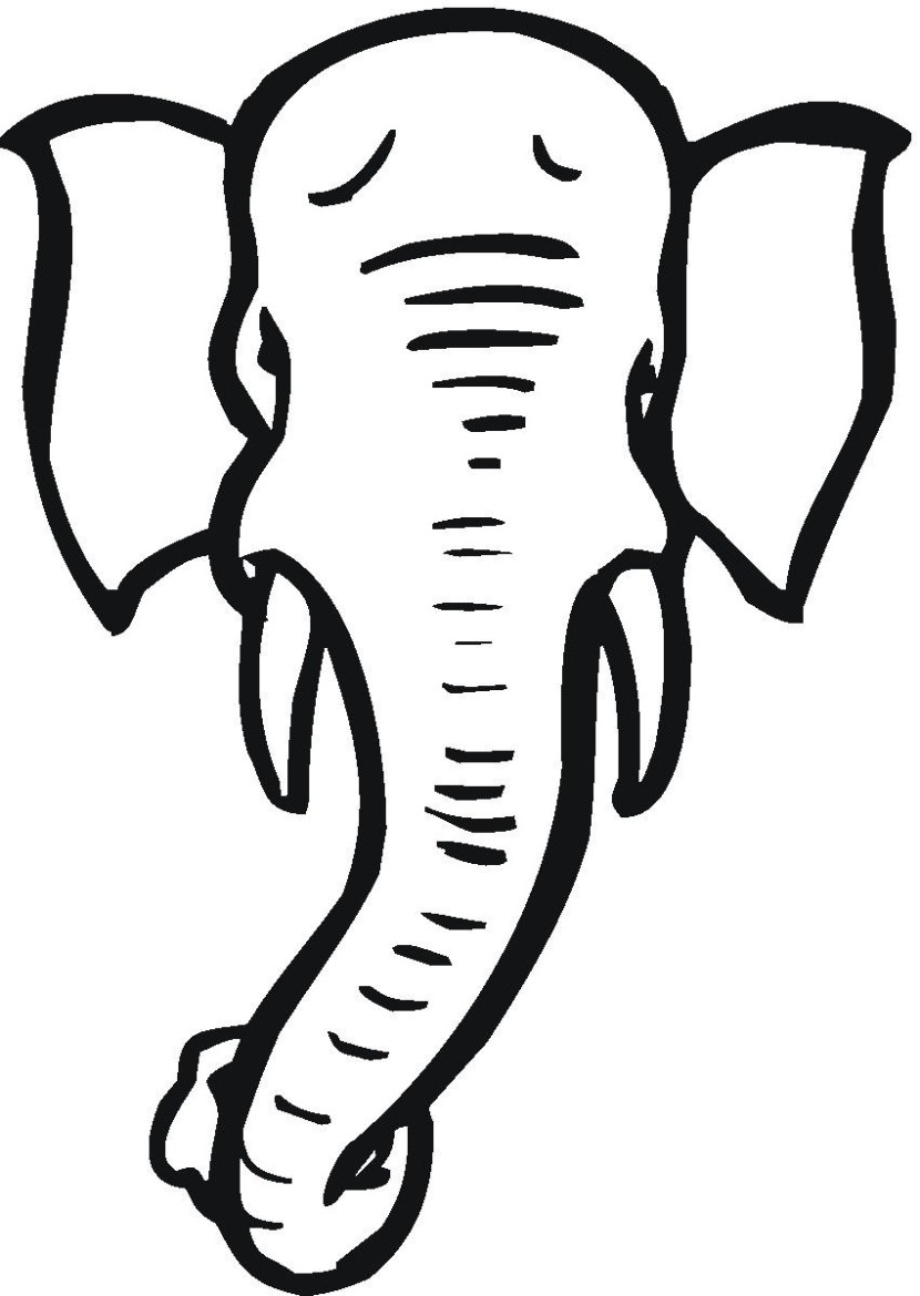830x1170 Free Elephant Clip Art Outline Stock Illustration