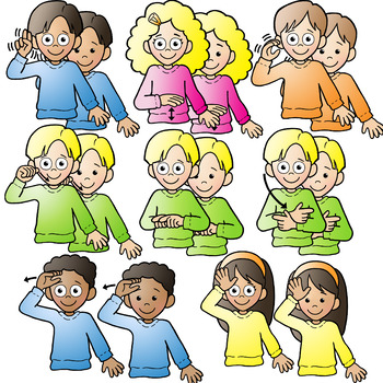 350x350 American Sign Language Kids Signing Family Words Clipart Clip Art