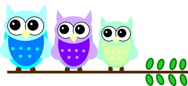 600x276 Owl Family Clip Art