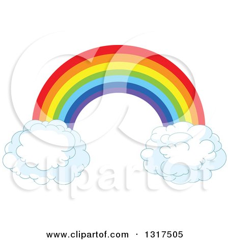 450x470 Clipart Of A Floating Rainbow Arch And Clouds