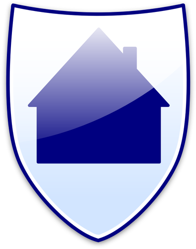 393x500 Vector Image Of Blue House On A Shield Public Domain Vectors