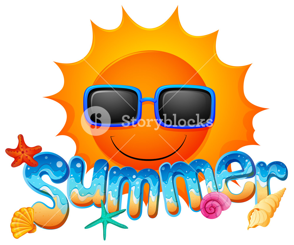 1000x832 Illustration Of A Summer Artwork With A Sun On A White Background