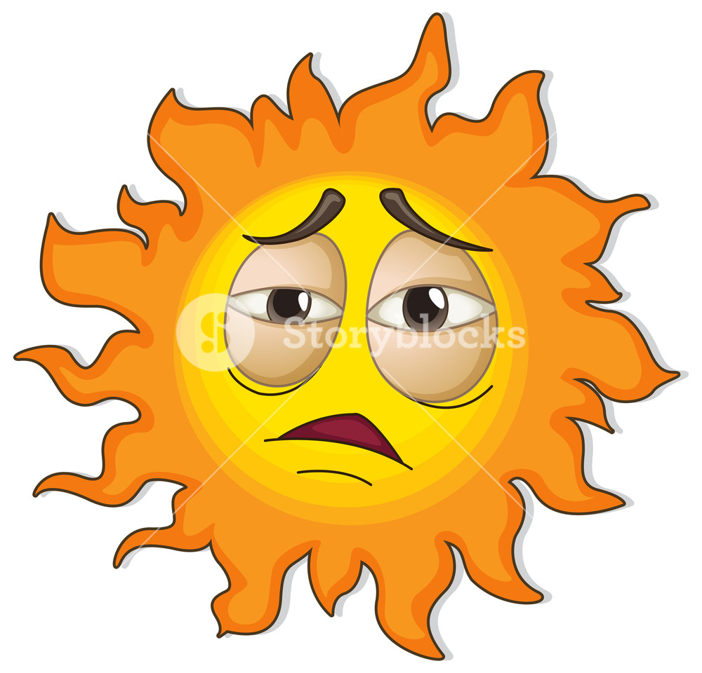 1000x960 Illustration Of A Sun With A Face On A White Background Royalty