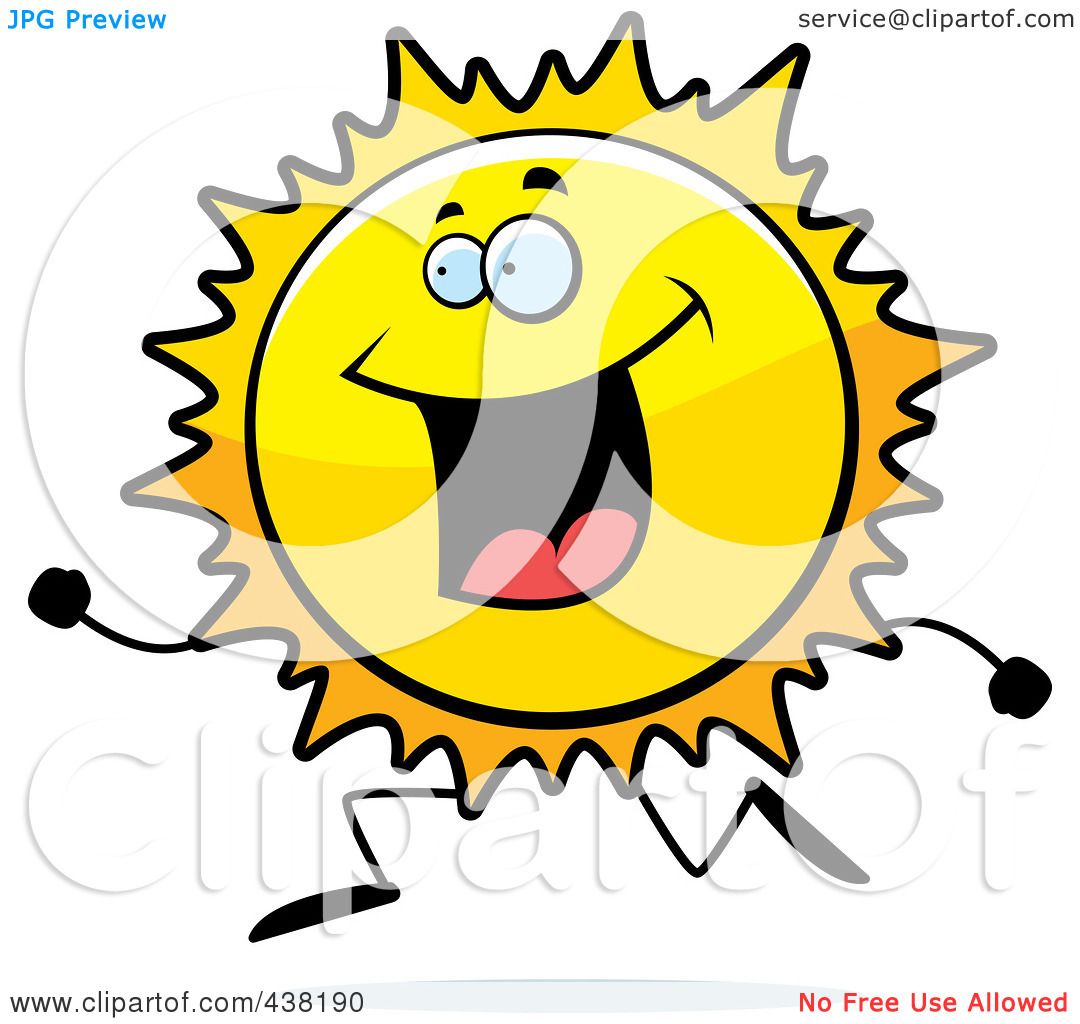 1080x1024 Royalty Free (Rf) Clipart Illustration Of A Sun Character Running