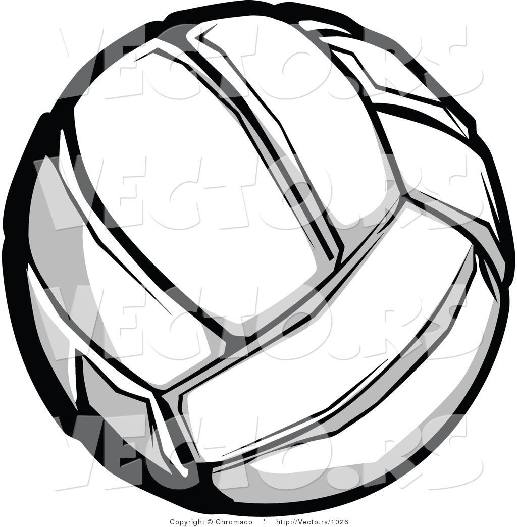 1024x1044 Vector Of A Volleyball Grayscale Version By Chromaco