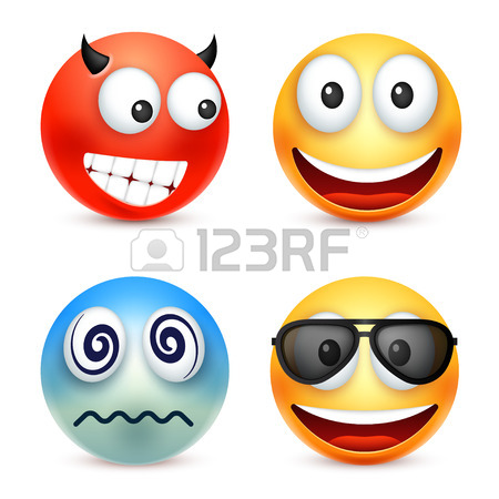 450x450 Smiley,emoticon Set. Yellow Face With Emotions. Facial Expression