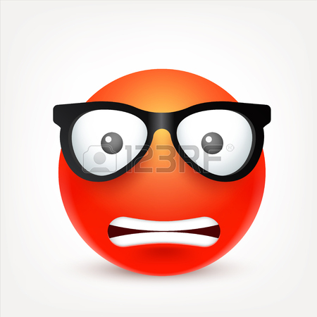 450x450 Smiley,emoticon. Red Face With Emotions. Facial Expression. 3d