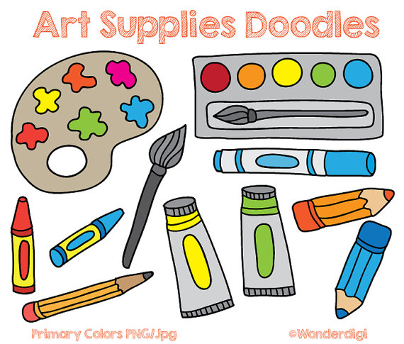 570x485 Art Supplies Clip Art Doodles Kids Clipart School Clipart