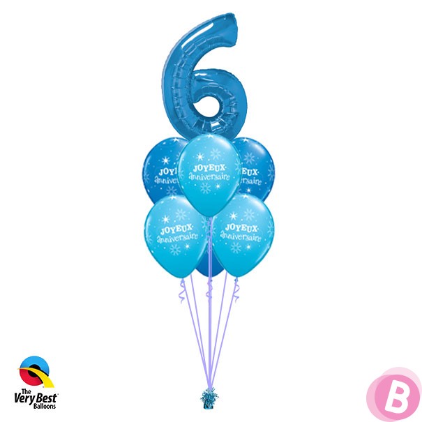 605x605 La Composition De Ballons Luxury 6 Joyeux Anniversaire Blue