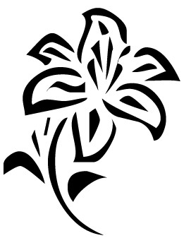 261x344 Black Amp White Flower Clipart