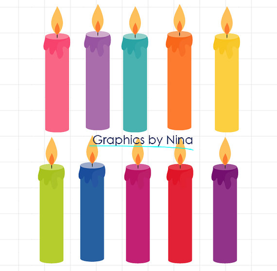 570x559 Instant Dowload Birthday Candles Clipart Birthday Clipart