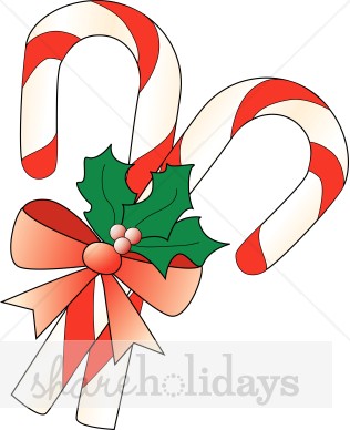 316x388 Candy Canes With Bow And Holly Candy Cane Clipart