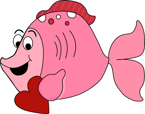 500x395 Cartoon Valentine's Day Fish Clip Art