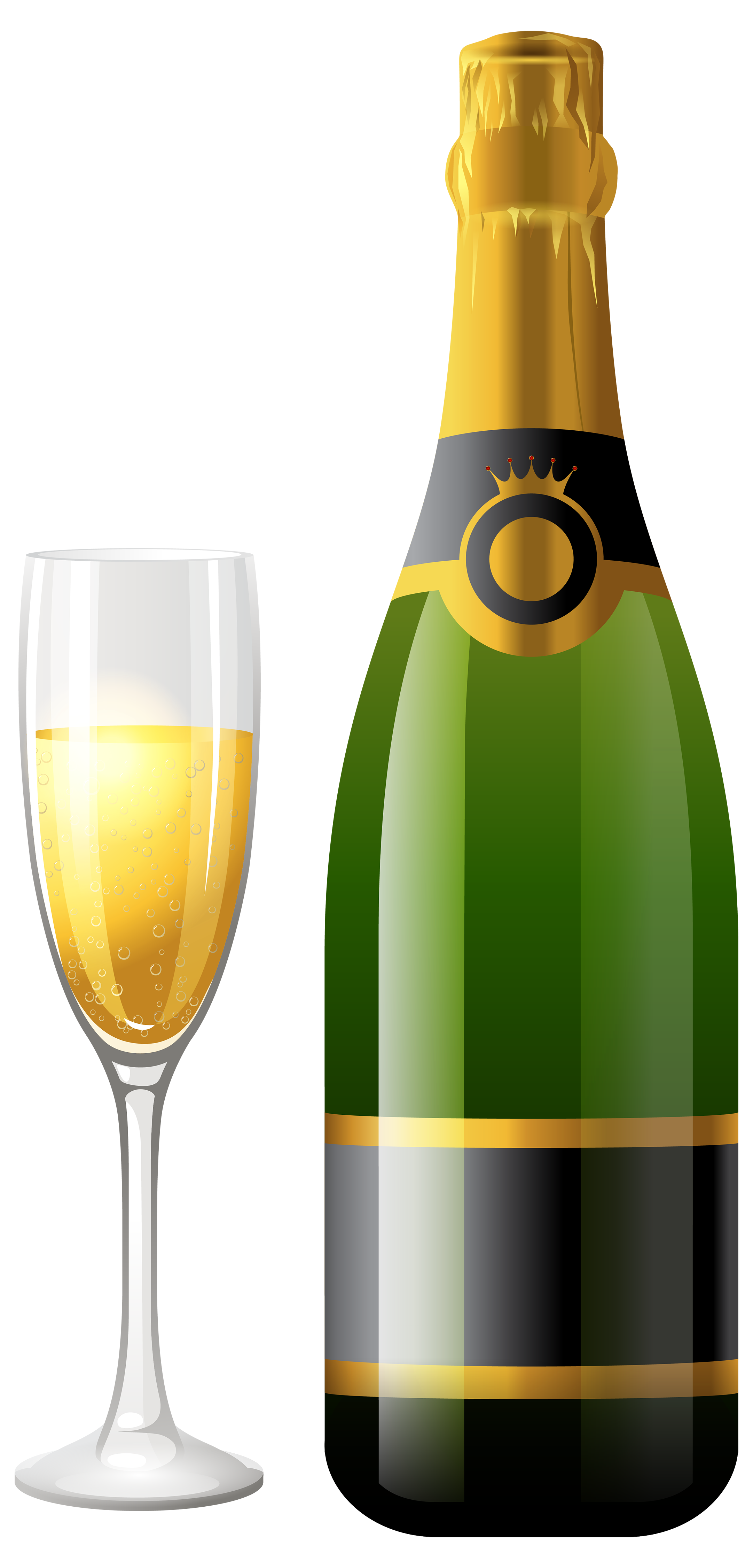 2163x4500 Champagne Bottle With Glass Png Clipart